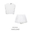 Kaslead New Arrival Women's Clothing Fashion Style Embroider Cut Out Tops Pantskirt 5107051 4786059