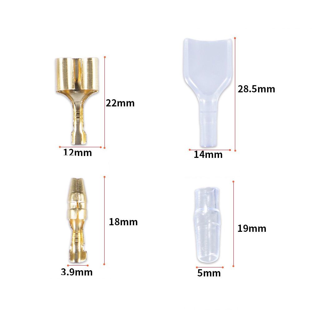Tin Plated Copper Material Wire Connection Terminal Connector Set Transparent Sheath Male Female