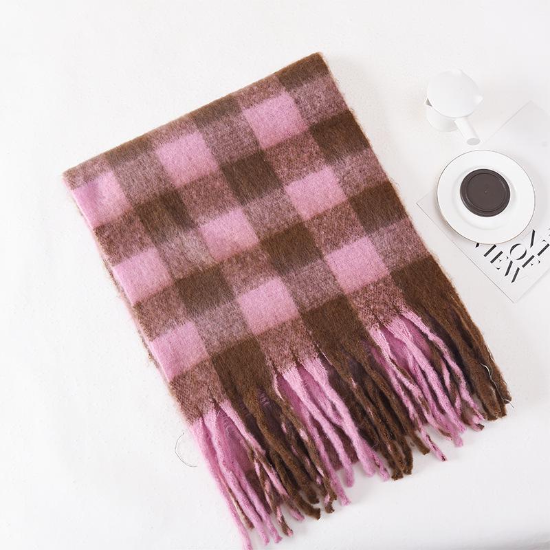 

Зимний плюшевый шарф и шаль 200 см: Плотный, теплый, ветрозащитный, морозостойкий 38*200 cm розовый