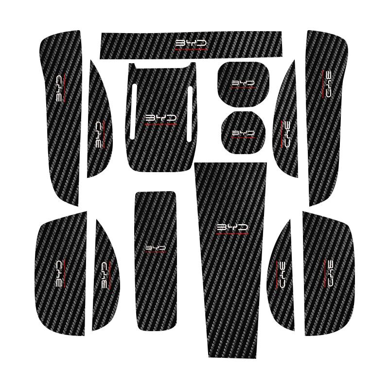 For BYD Dolphin Mini Surf Atto 1 Carbon Fiber Pattern Cup Door Slot Pad Anti-Slip Car Interior Mat njbwy33