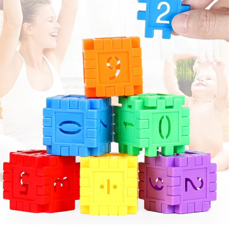 100 Pezzi Blocchi da Costruzione Numeri Giocattolo Fai da Te Particelle Grandi Colorati Mattoncini da Assemblare Creativi Blocchi Matematici Giocattolo per l'Educazione Precoce dei Bambini