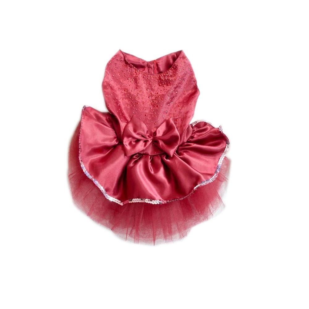 

with Bowknot Flower Printed for Spring Summer Dog Skirt Dog Princess Dress Pet Apparel Cat Dress S червоний