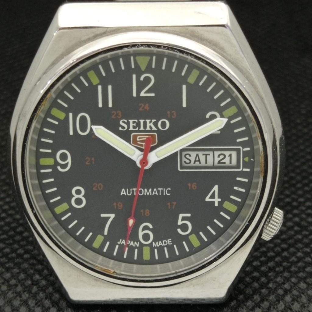 VINTAGE SEIKO 5 AUTOMAT 6309A JAPONIA CEAS D/D NEGRU 596-a312747-2 SKU596-a312747