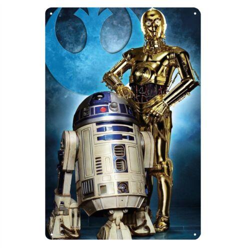 

R2D2 C-3PO Droids Movie Metal Poster Tin Sign 20x30 Cm Plate Science Fiction Theme Wall Art Decor 20x30cm（7.8x11.8inch）