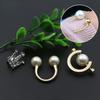 Pearl Decorative Buckle One-Word Button Cuff Pin Buckle Clothes Coat Jacket Accessories Shawl Silk Scarf Shirt Buckle