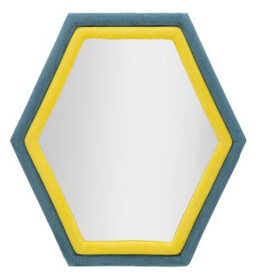 Wall Mirror Tony Blue Yellow Velvet Cm 75X4X80