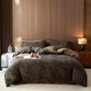 Egytian Cotton Chevron Bronze Fluid Bedding Set Fitted Sheet DUVET COVER PILLOW CASE Europe Double Full King Size Bed Linen Set