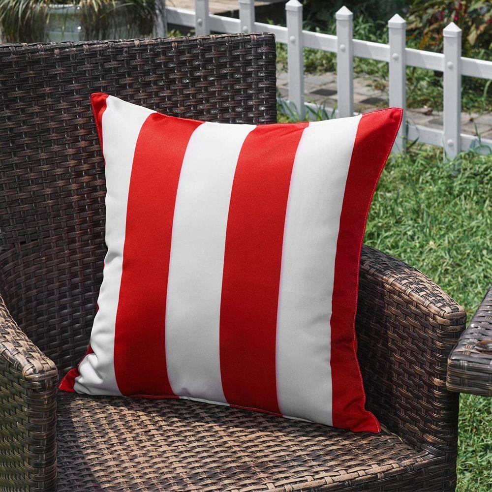 Striped Pillow Cover Durable Pillow Case Colorful Outdoor Cushion Cover  Home Decoration