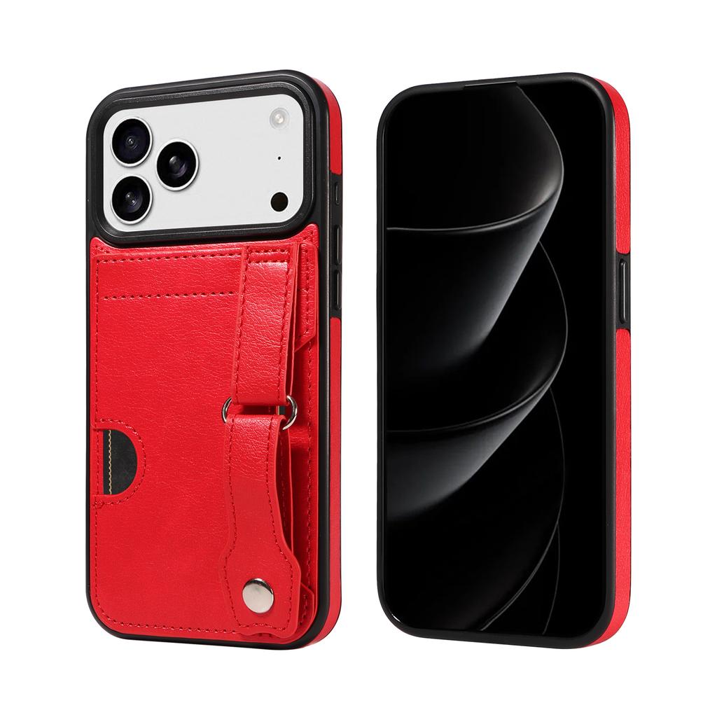 Cards Solt WristBand Wallet Leather Case For iPhone 17 Pro Max 16 Plus 15 14 13 12 11 Shockproof Slim Snap Bracelet Bag Cover