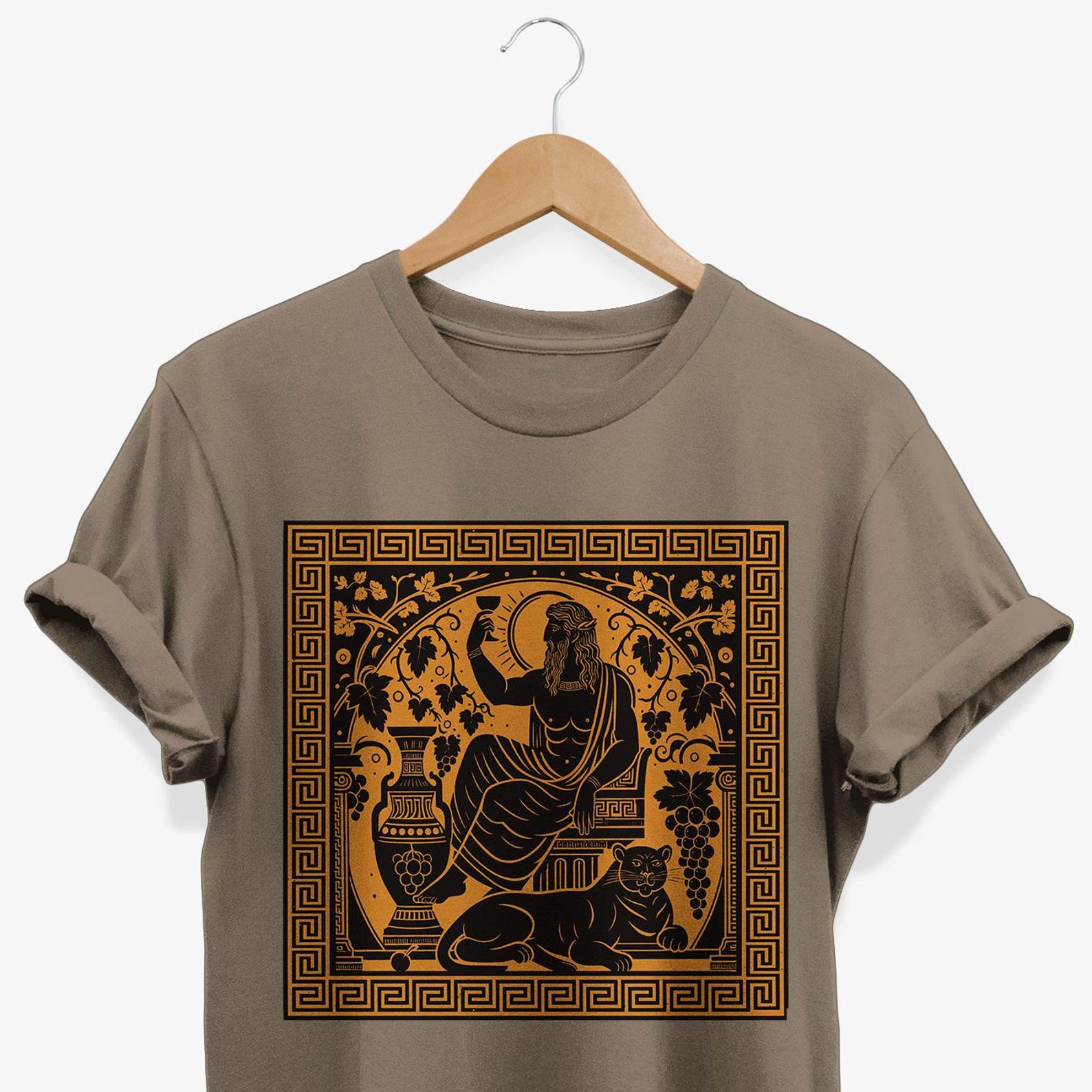 Dionysus God Greek Mythology T-Shirt, Ancient Greece Graphic Tee, Olympian Gods Gifts XL