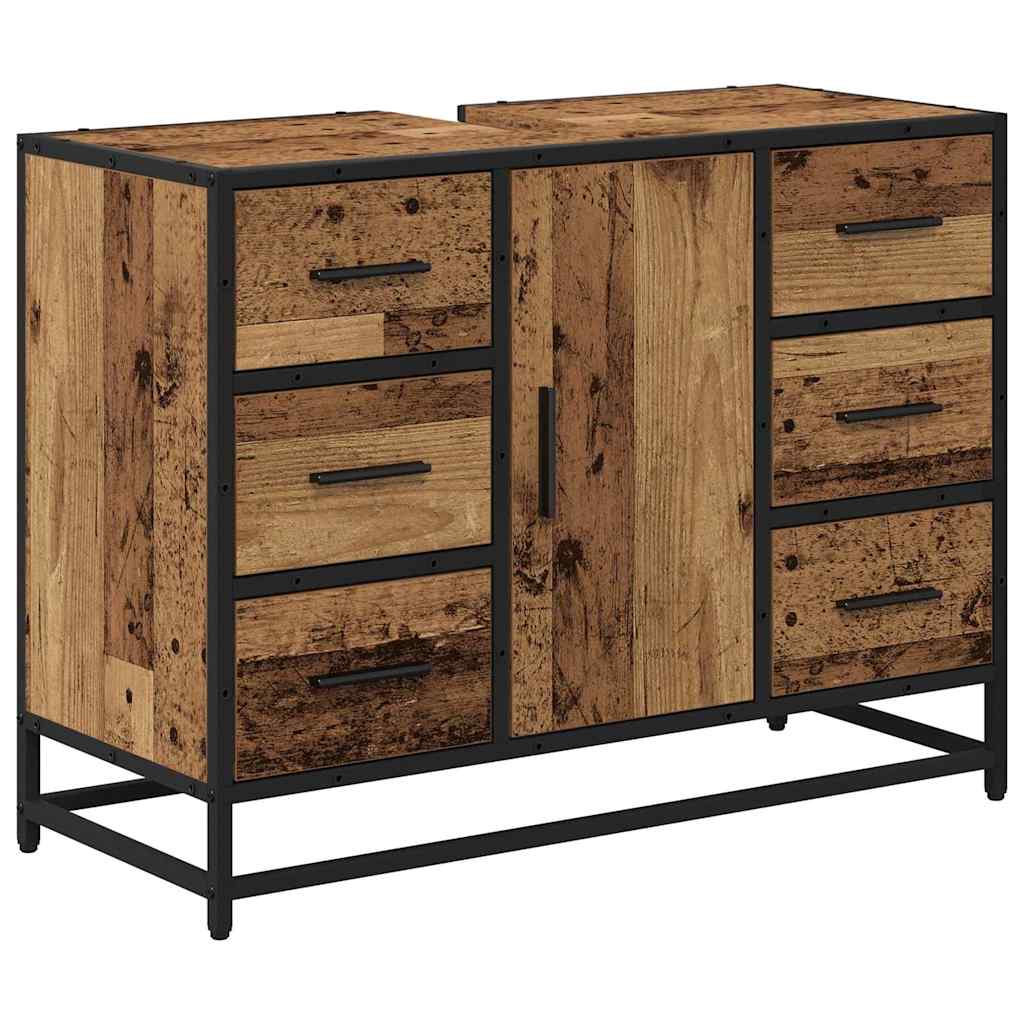 Bathroom Furniture Set with Drawers 4 pcs Reclaimed Wood Particleboard