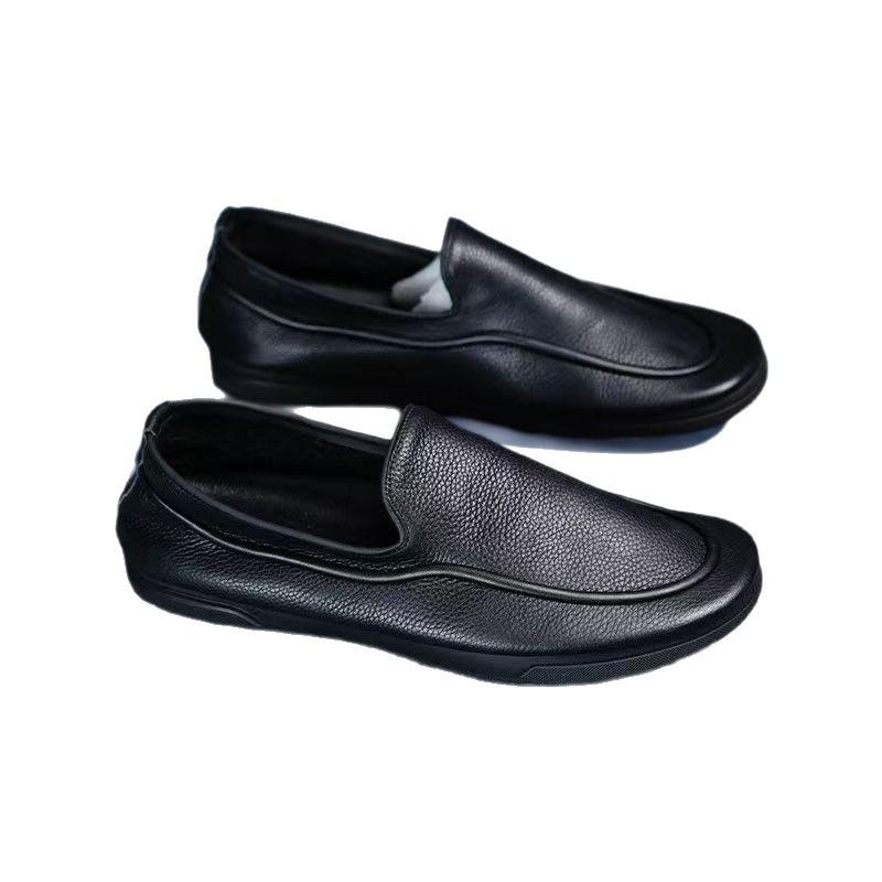 Men's Soft Leather Business Loafers - Slip-On Casual Formal Shoes