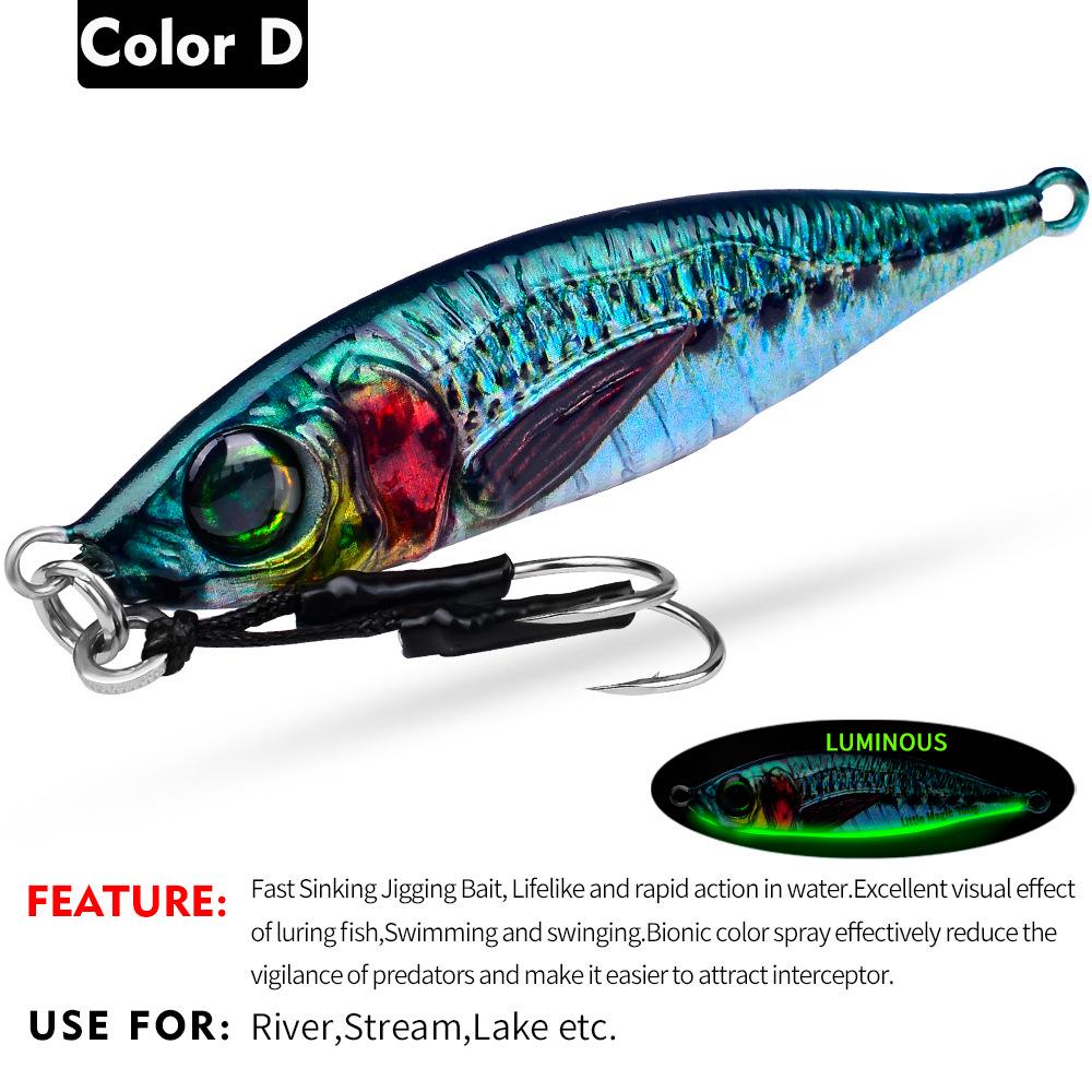 3D Printed Bionic Lure: Iron Plate Fishing Lure 7-200g for Freshwater and Saltwater, Ideal for Asp and Bass.