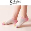 5 Pairs Spring No Show Toes socks Pure Cotton Colorful Cute Casual Soft Breathable,Deodorant,Invisible 5 Finger Socks Harajuku