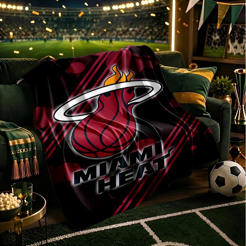 Miami-Heat Basketball Art Blanket Lightweight Flannel Bedding Blanket Perfect for Travel, Camping, Living Rooms, Offices, Sofas, Fan Christmas gift