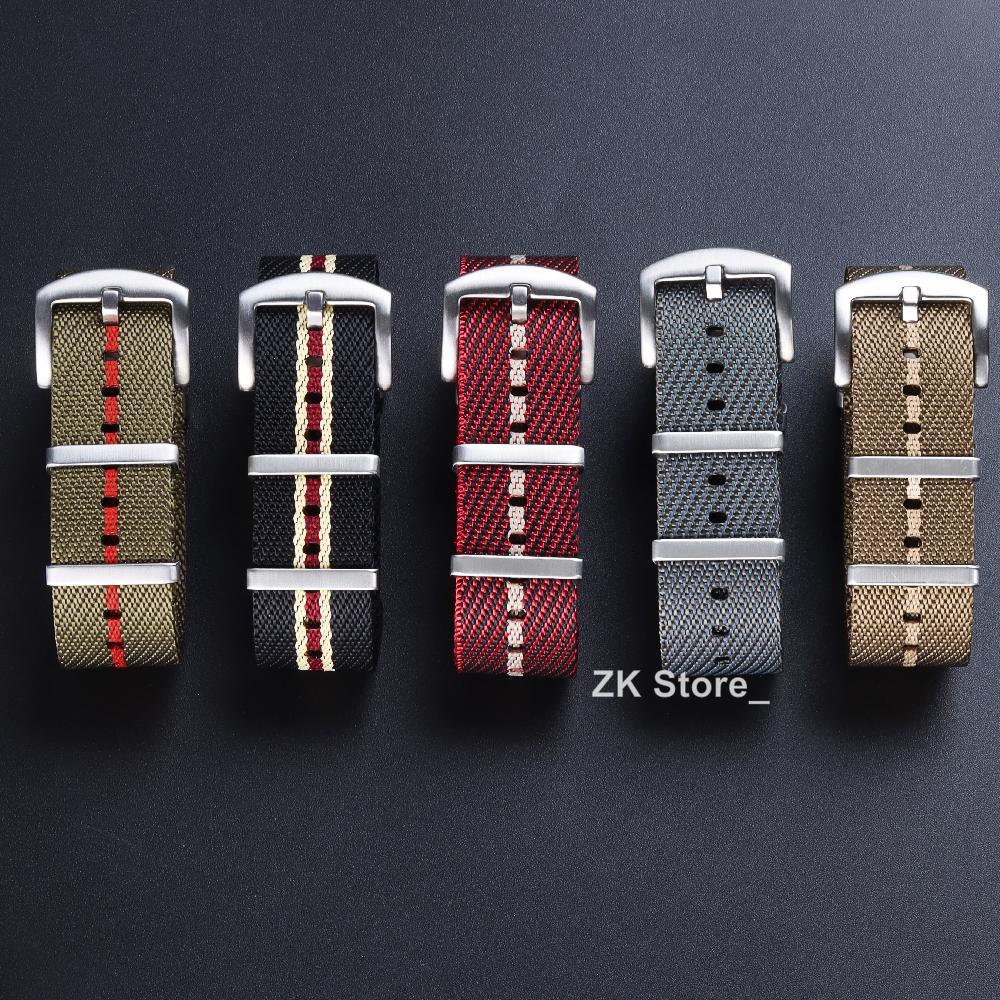 Geripptes Uhrenarmband 18mm 20mm 22mm Nylon-Uhrenarmbänder für Militär-Sportuhrband Geflochtenes Ballistisches Gewebe Uhrenarmband Zubehör