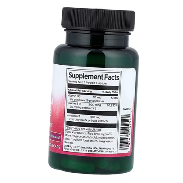 Pueraria Mirifica mit B6 und B12, Swanson 60 Vegikapseln (71280390)