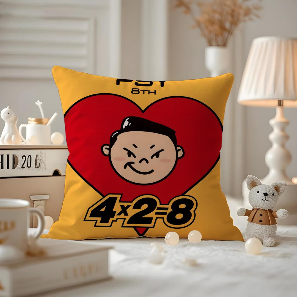 Psy Album Cushion Cover Pattern Printed Pillowcase For Living Room Sofa Cushion Cover & Bedroom Decor 12x12Inch