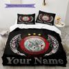 AFC Ajax Custom Name Pattern Bedding,Quilt Set Quilt Cover Pillowcase Home Birthday Gift(1 * Duvet Cover + 2 * Pillowcase, Without Core)