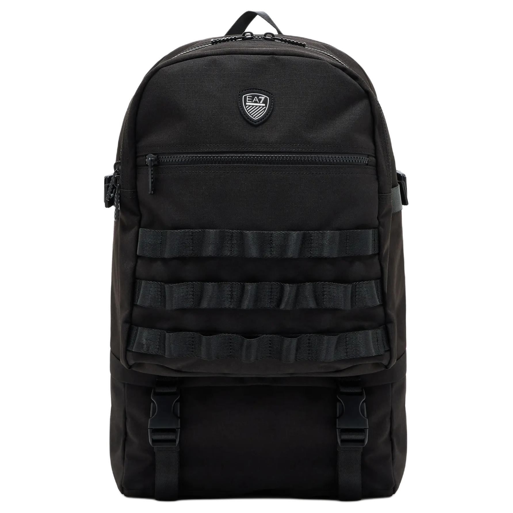 

Emporio Armani Large Capacity Shield Logo Patch Polyester Backpack Unisex backpack Black 7X000286AF18332UC001 Basic Set (Bag+Dust Bag)