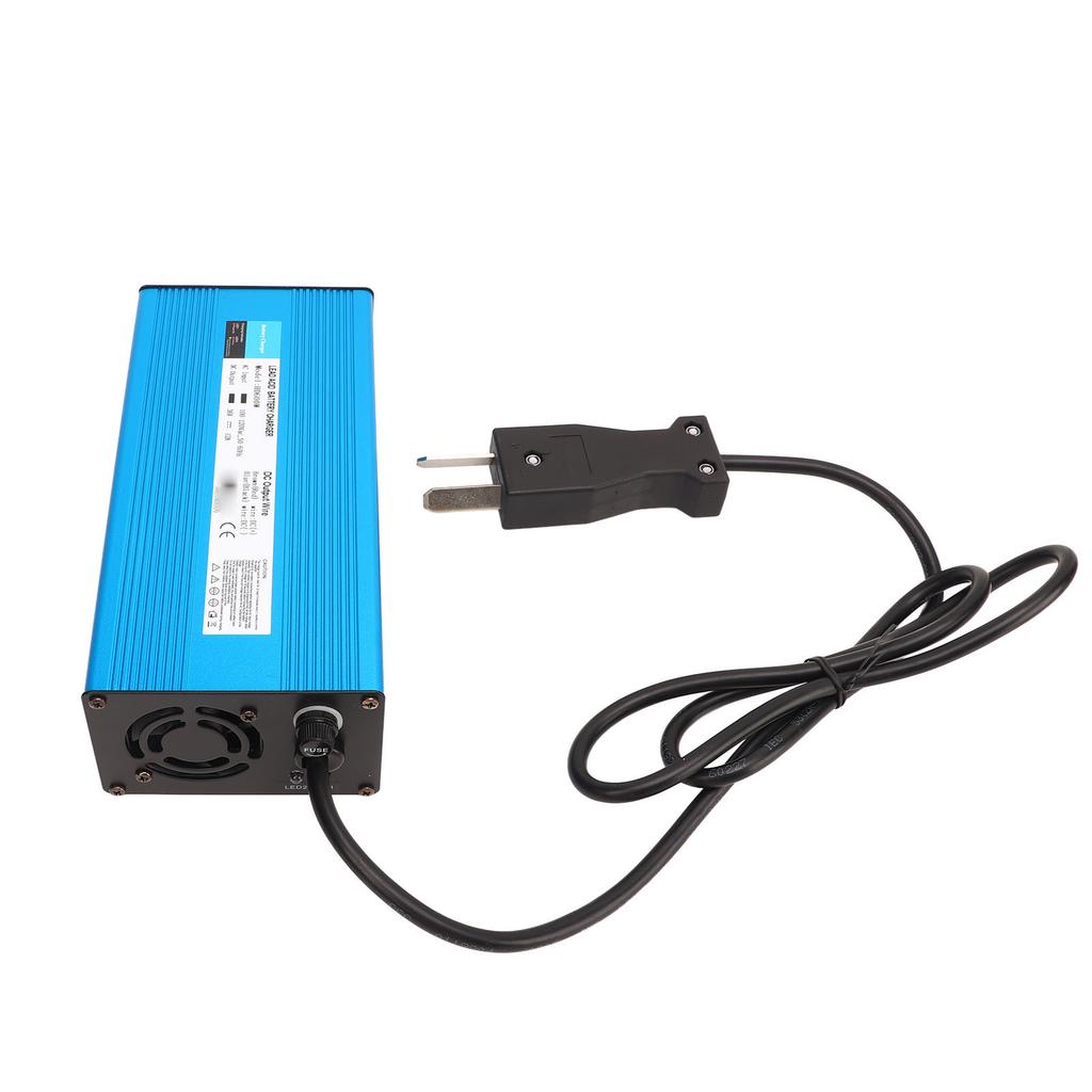 Golf Cart Battery Charger 600W Blue 36V 12A 3 Pin with Crowfoot Plug 3.3ft Cable Golf Car Charger