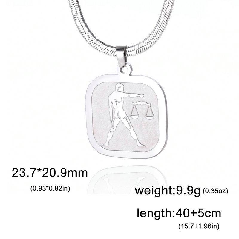 Gold-Plated Zodiac Pendant Necklace with Snake Chain