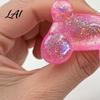 Balloon Dog Squeeze Toy Stress Relieving Toy Soft Glitter Clear Puppy Fidget Sensory for Anxiety Relief