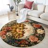 Sun & Moon Pattern Round rug,Carpet Rug for Living Room Bedroom Playroom ,Non-slip Floor Mat,Holiday Gifts and Birthday Gifts.