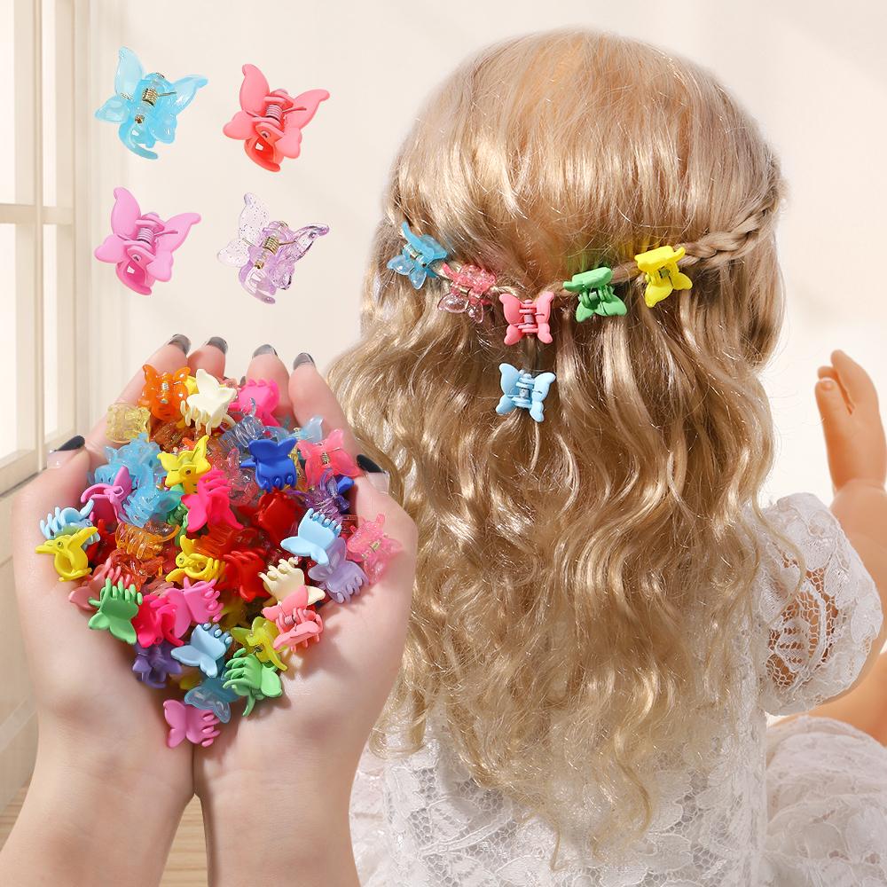 10Pcs Colorful Butterfly Mini Hair Clip Claw Grip Barrettes Clamps Girls Hairpin Claw Clip Hair Styling Accessories