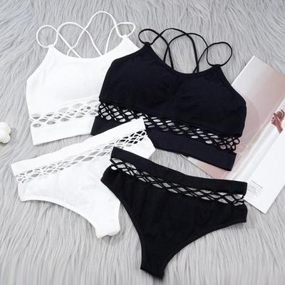 2 Teile/satz Atmungsaktive Sport-Bh Set Anti-schweiß Fitness Top Nahtlose Yoga Dessous Laufen Gym Sport Höschen Push-Up unterwäsche für Cup AB