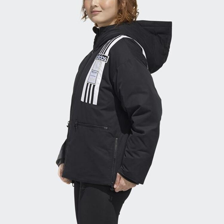 Adidas Originals Down Puffer Windproof Warm Sports Hooded Down Jacket Winter Women Jacket Black GL6411