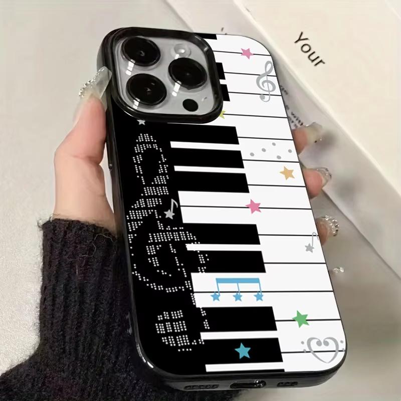 Korean INS Art Piano Key Notes Creative Cute Phone Case For iPhone 17 16 15 14 13 12 11 Pro Max 17Air 16E X XR XS 7 8 Plus Cover