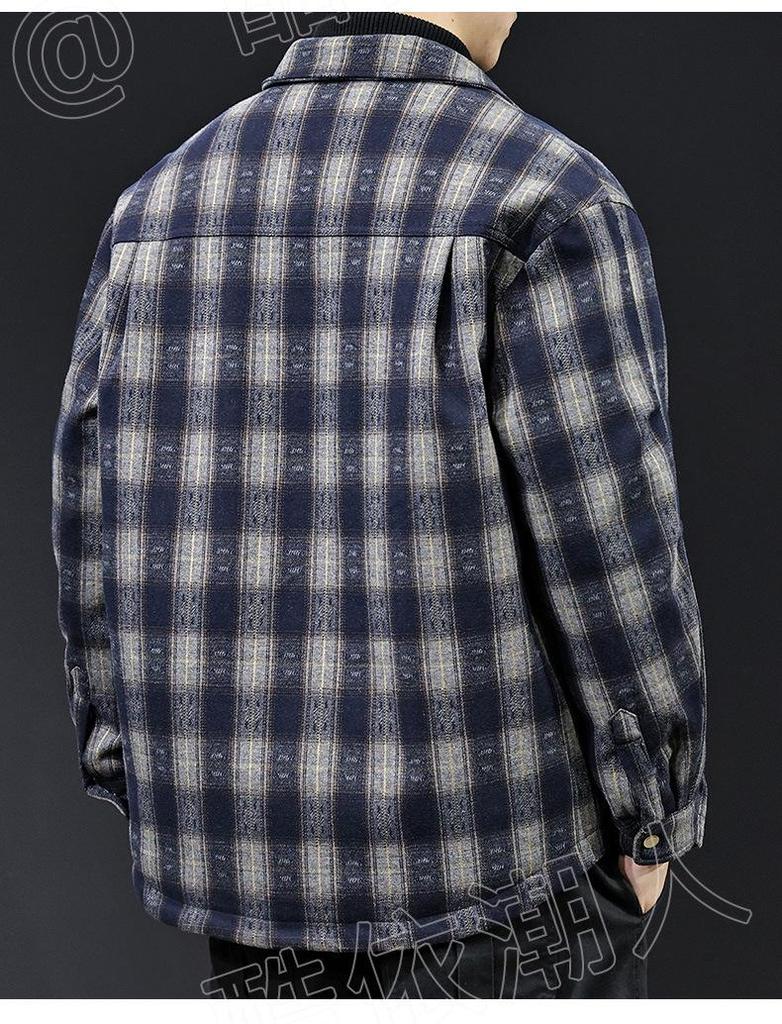Amerikanische Retro Karomuster Herren Daunenjacke: Winterkollektion 2025 - Warme High-End-Oberbekleidung mit Revers