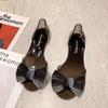 Women's Floral Transparent Jelly Sandals - Korean Style, Flat, Fish Mouth, Casual Bow Design