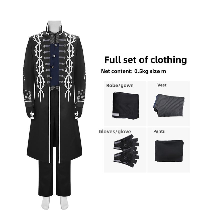 Dante Devil May Cry Cosplay Costume With Printed Long Sleeve Jacket For Halloween Events
