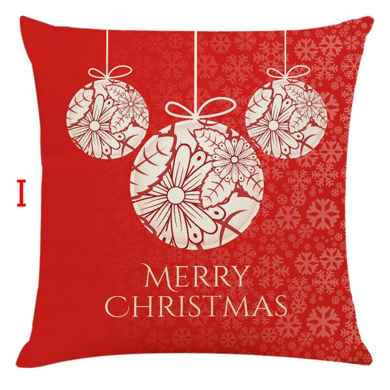 Christmas Pillow Cover Cotton Linen Cushion Cover Home Decoration Sofa Pillow Cover 45 * 45cm