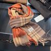 Sciarpa in lana pashmina 100% cashmere invernale per donna, scialli e stole spessi e caldi, sciarpa da donna con nappe e sciarpa