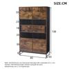Transparent Display Cabinet Bookcase 2 Doors & 2 Drawers, Highboard Display Cabinet Wine Cabinets Living Room Dining Room Office, Vintage Brown