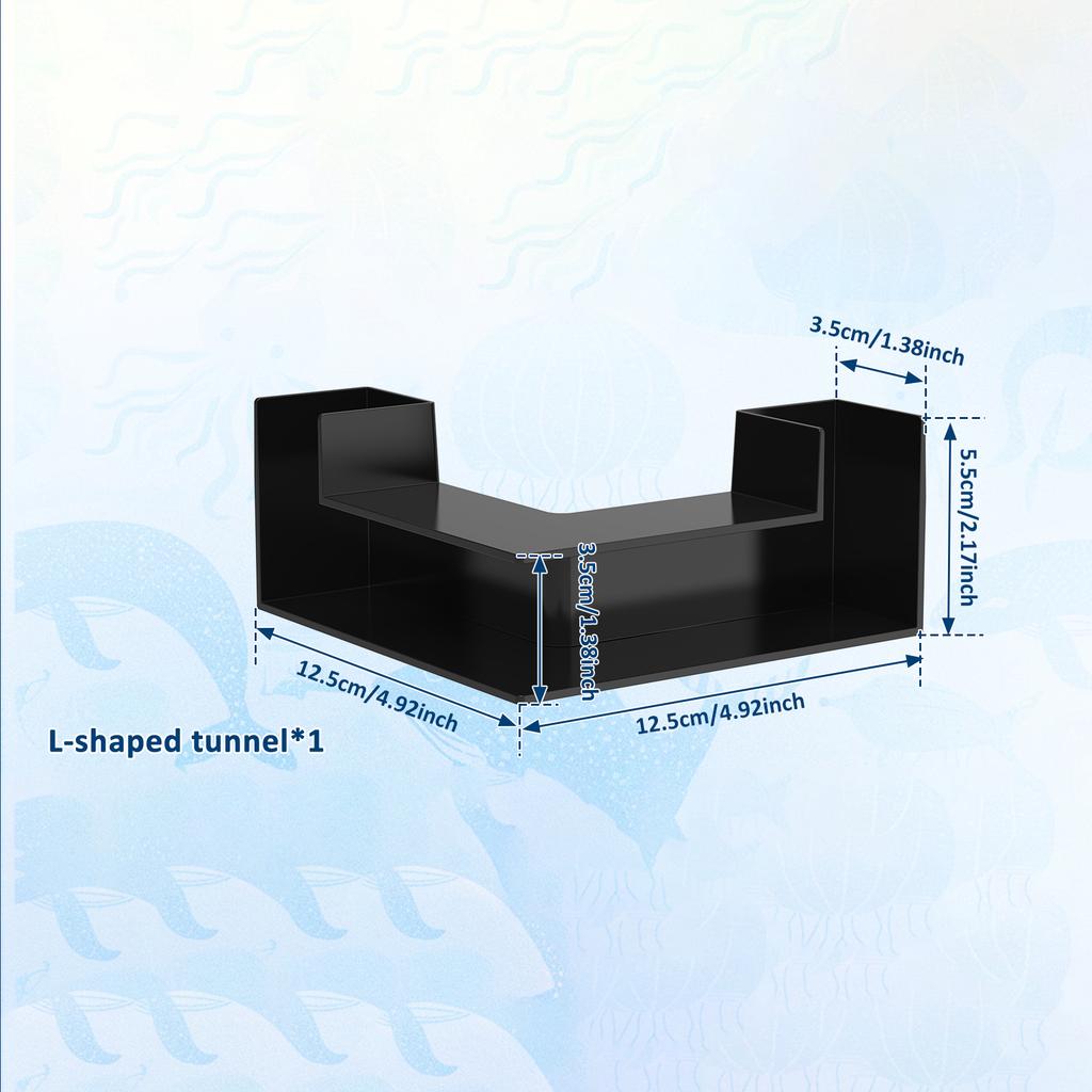 1/2Pcs Fish Tank Underground Tunnel Aquarium Hiding Viewing Cave for Fish & Shrimp Reptile Shelter Hiding Houses DIY Ornaments