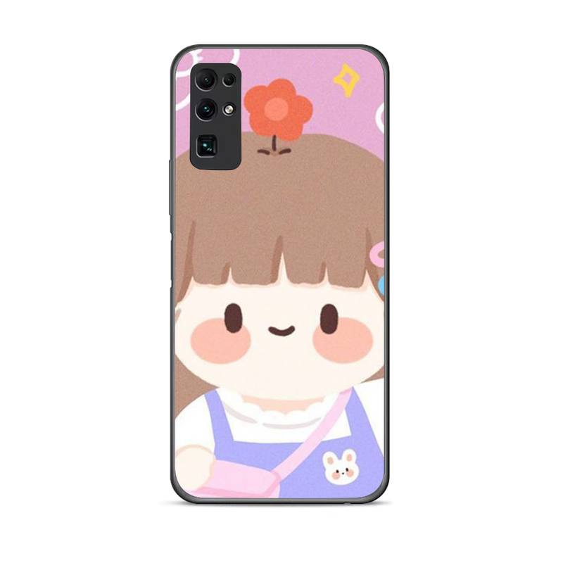 Cute Cartoon Girl Phone Case For Huawei G7 G8 P7 P8 P9 P10 P20 P30 Lite Mini Pro P Smart Plus Cove Fundas