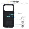 Denim-Textur Kartenhalter Hülle für iPhone 17 Pro Max mit Links-/Rechtsöffnung