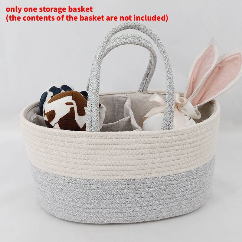 Cesto Portaoggetti Portatile per Bambini Organizer in Corda di Cotone Per Articoli e Giocattoli per Bambini