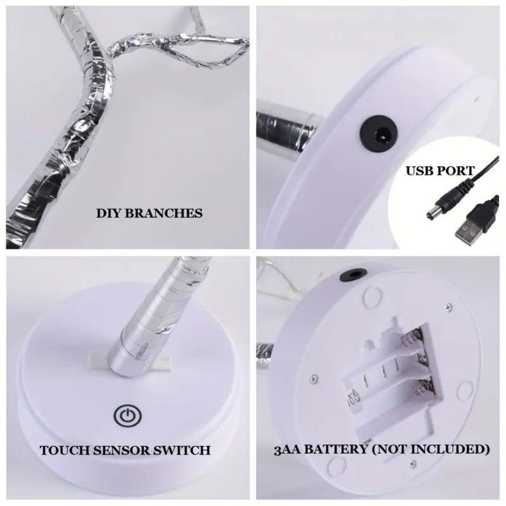 6 Colors 108 LED Warm White Tree Lights USB/Battery Operated Starry Copper String Lights Indoor/Outdoor Table Tree Night Light
