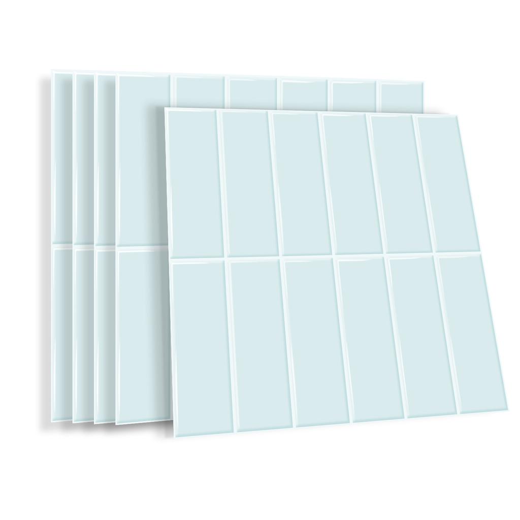 10 Piezas Pegatinas de Pared Mosaico Planas Sencillas Ladrillo de Imitación Decoración de Dormitorio Impermeables Autoadhesivas Papel Tapiz de Azulejo Decoración de Armario de Cocina