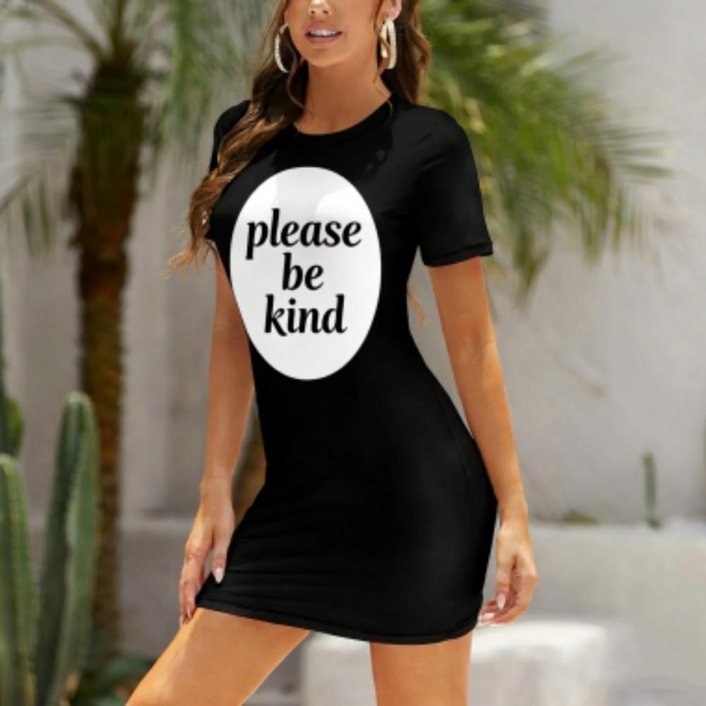 Fashion Print Women's Casual Homewear Women Nightdress Short Sleeve Dresses Women's Nightwear Loungewear Women Home Dress