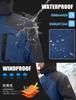 KEFITEVD Winter for Outdoor and Navy Size Men's Jacket, Fleece-Lined Windbreaker, Warm, Water-Repellent, Activities, Motorcycle, Skiing, Camping,