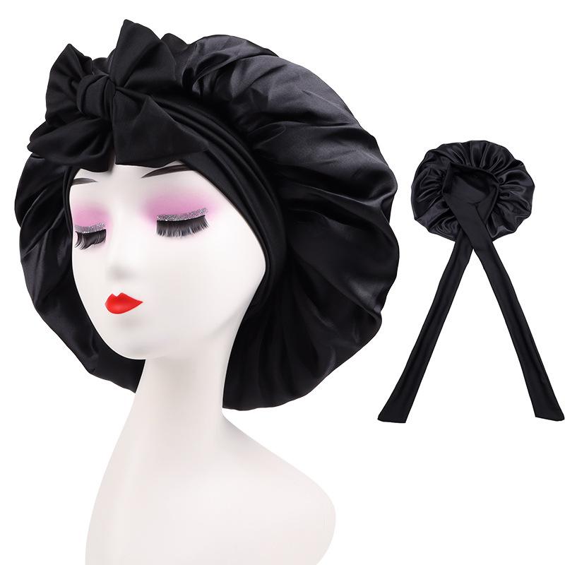 Double Layer Hair Cap For Sleeping Bonnets For Women Round Haircare Women Headwear Night Hat Reversible Head Cover