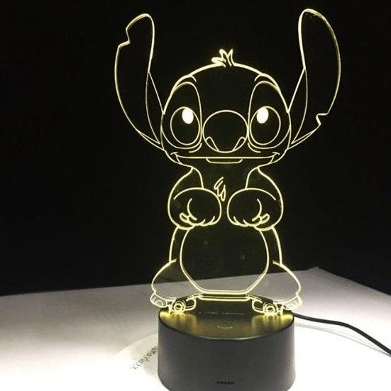 3D Cartoon Stitch Night Light Touch Switch 7 Color Change LED Desk Lamp Gift