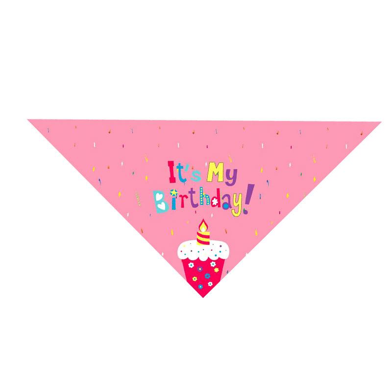 Birthday pet hat, bow tie, triangle scarf combination dog party scarf, cat bib, neck scarf One size fits all