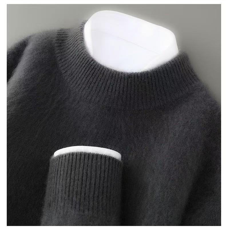 

Men s Autumn-Winter Pure Wool Half-High Collar Cashmere Business Sweater Pullover XXL[72-81 kg]